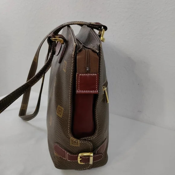 💥FINAL PRICE💥 Texier Vintage Brown Leather Logo Shoulder Bag Tote - Picture 5 of 12